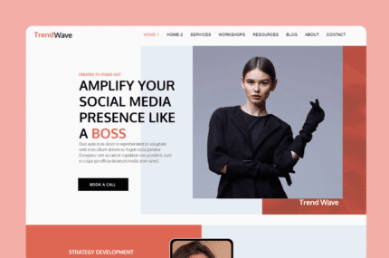 Social Media Influencing Wix Website Template, Coach, Nutrition, Personal Coach