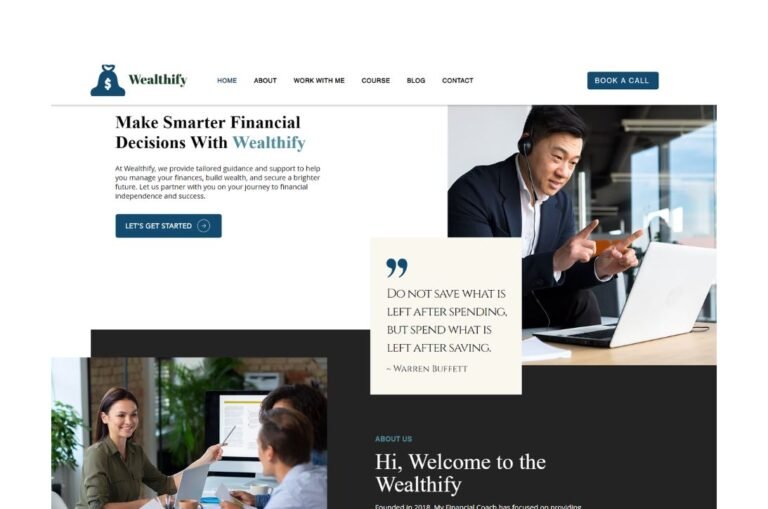 Wealthify: Personal Finance Website Template