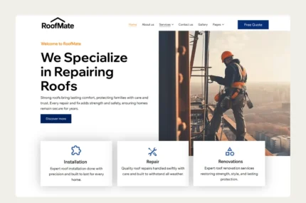 Wix Website Template: Roofing Contractor & Home Exterior Services, Roofing Renovation