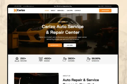Carizo: Auto Service & Repair Website Template