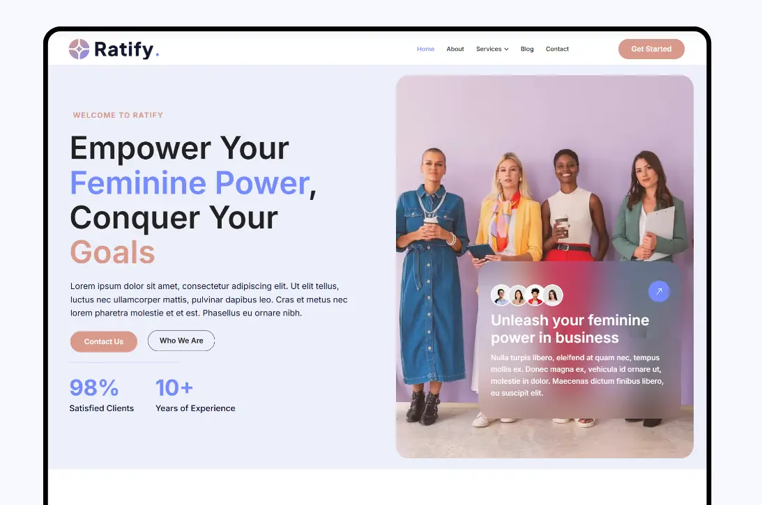 1 Ratify – Feminine Life & Business Coaching Website Template - Image 1